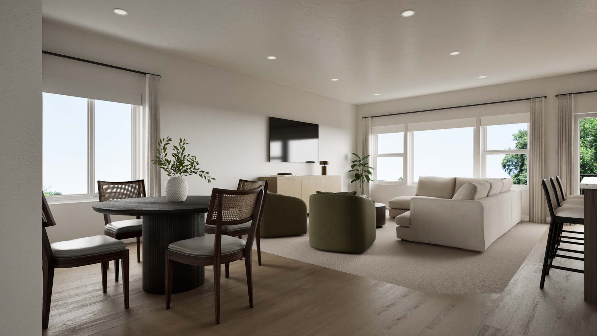 Dining Room to Great Room | Slate I at SaltRock in Syracuse, UT by Cole West