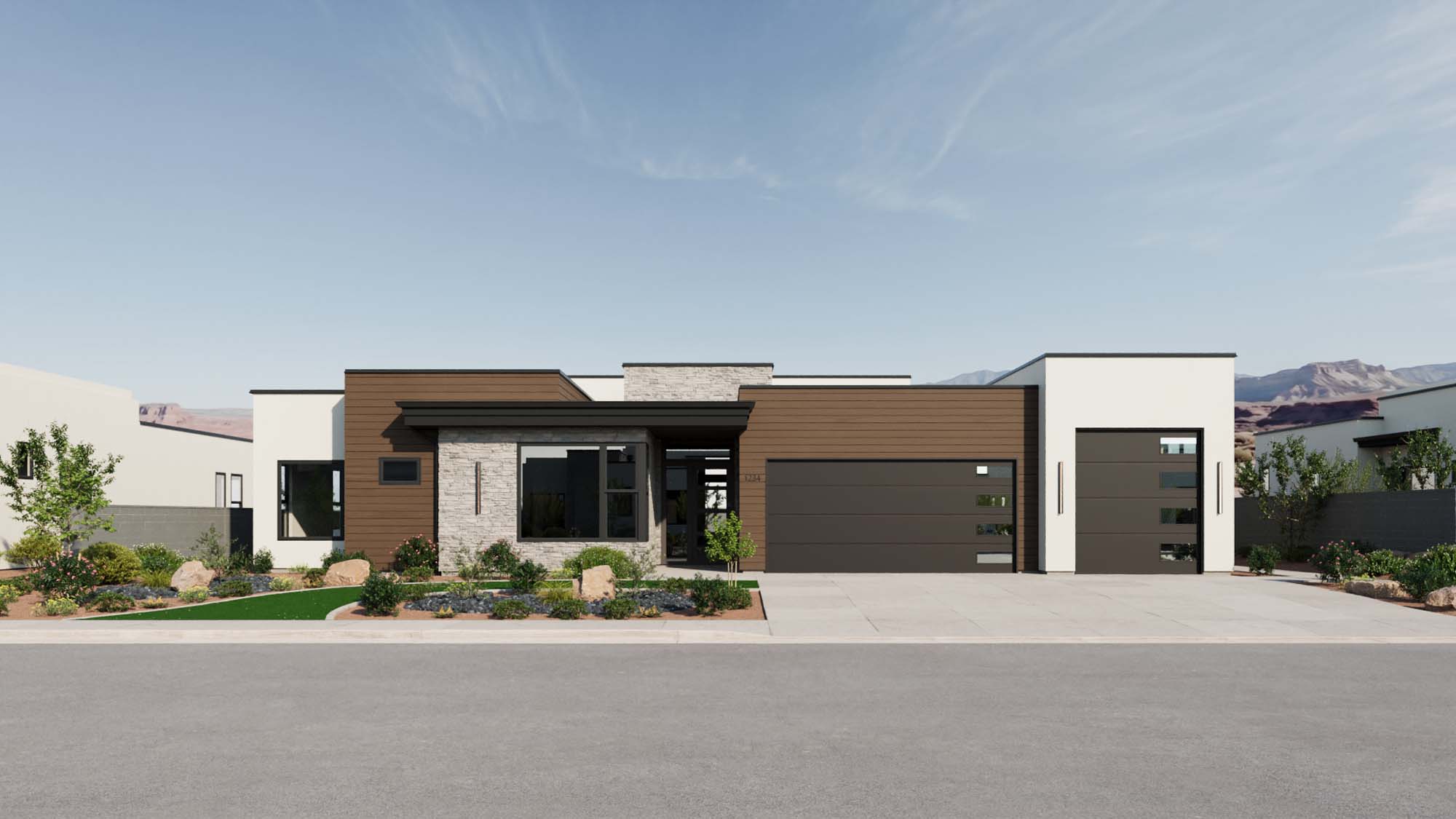 Exterior Modern A Elevation | Everest at CIELO in Washington, UT by Cole West