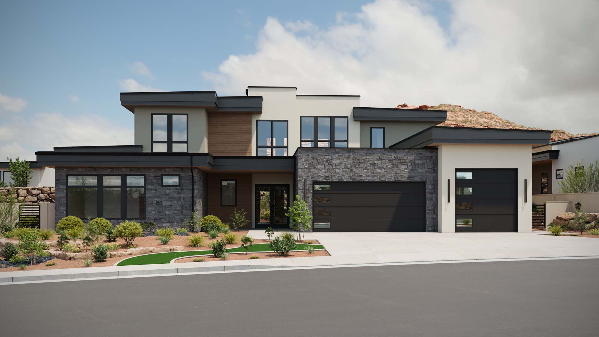 Exterior Modern A Elevation | Pinehurst at THE CLUB in Washington, UT by Cole West