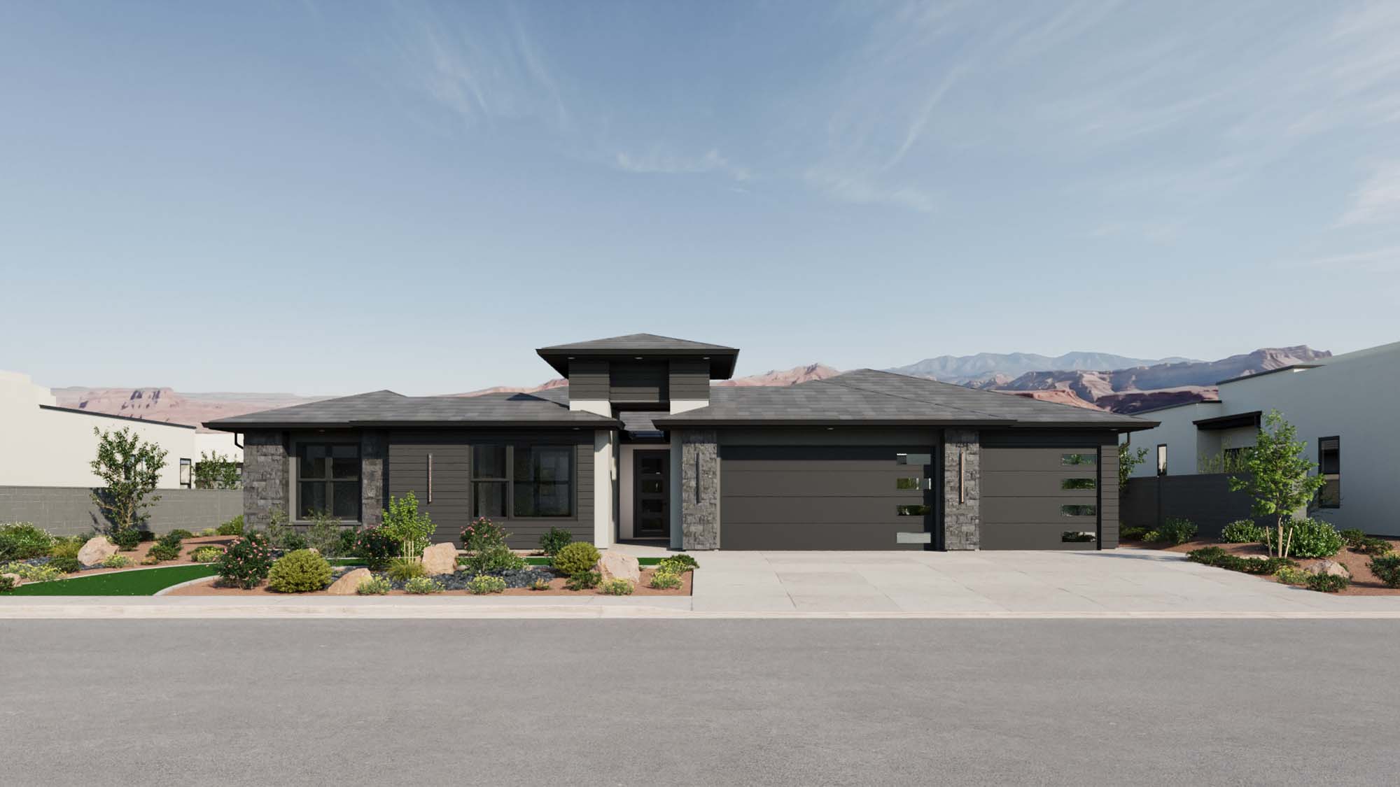 Exterior Modern B Elevation | Atlas II at CIELO in Washington, UT by Cole West