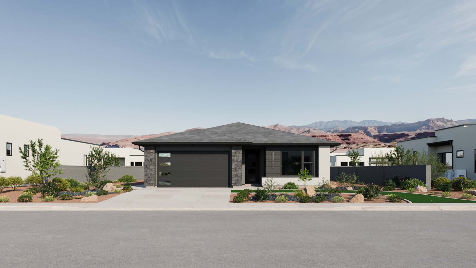 Exterior Modern B Elevation | Basin II at CIELO in Washington, UT by Cole West