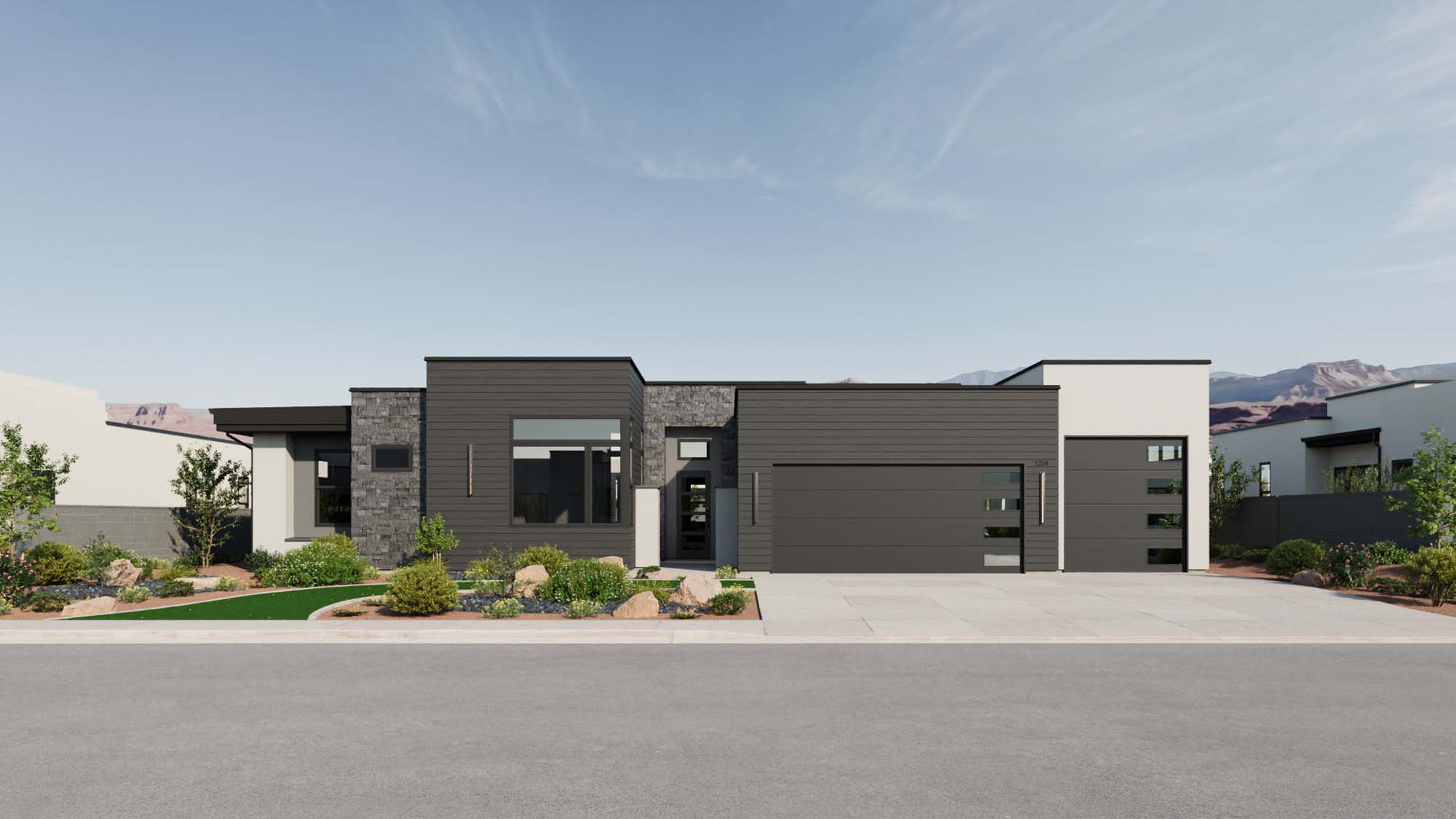 Exterior Modern B Elevation | Denali at CIELO in Washington, UT by Cole West
