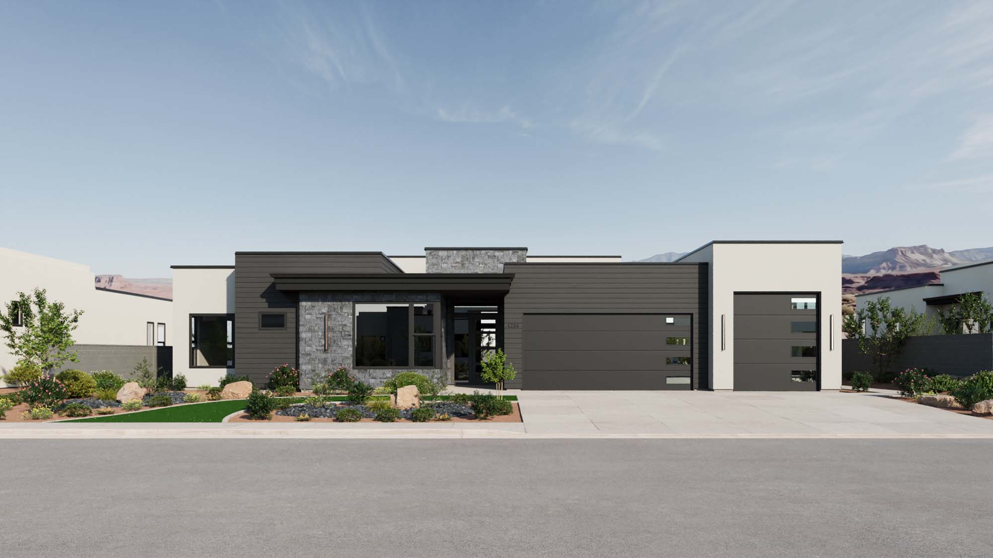 Exterior Modern B Elevation | Everest at CIELO in Washington, UT by Cole West