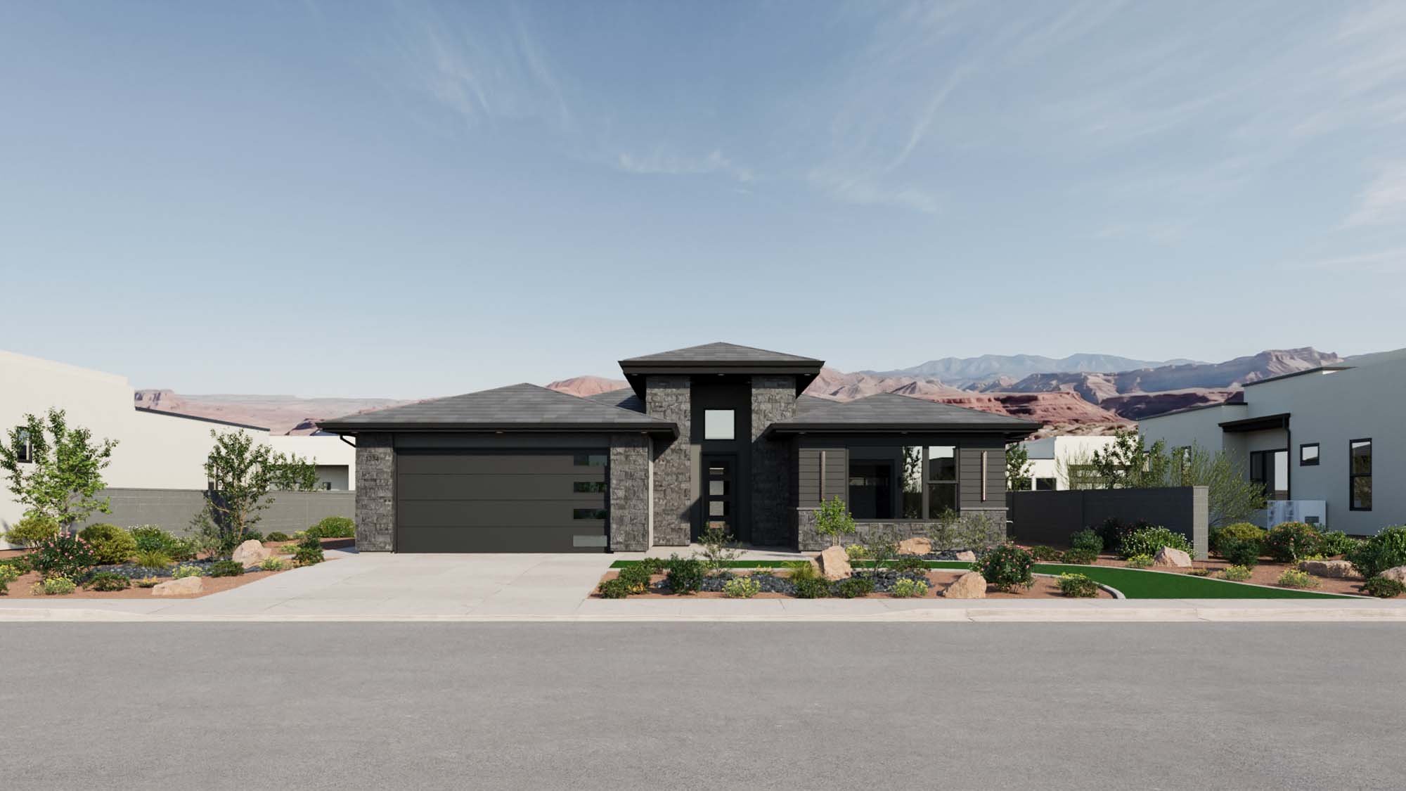 Exterior Modern B Elevation | Mesa II at CIELO in Washington, UT by Cole West