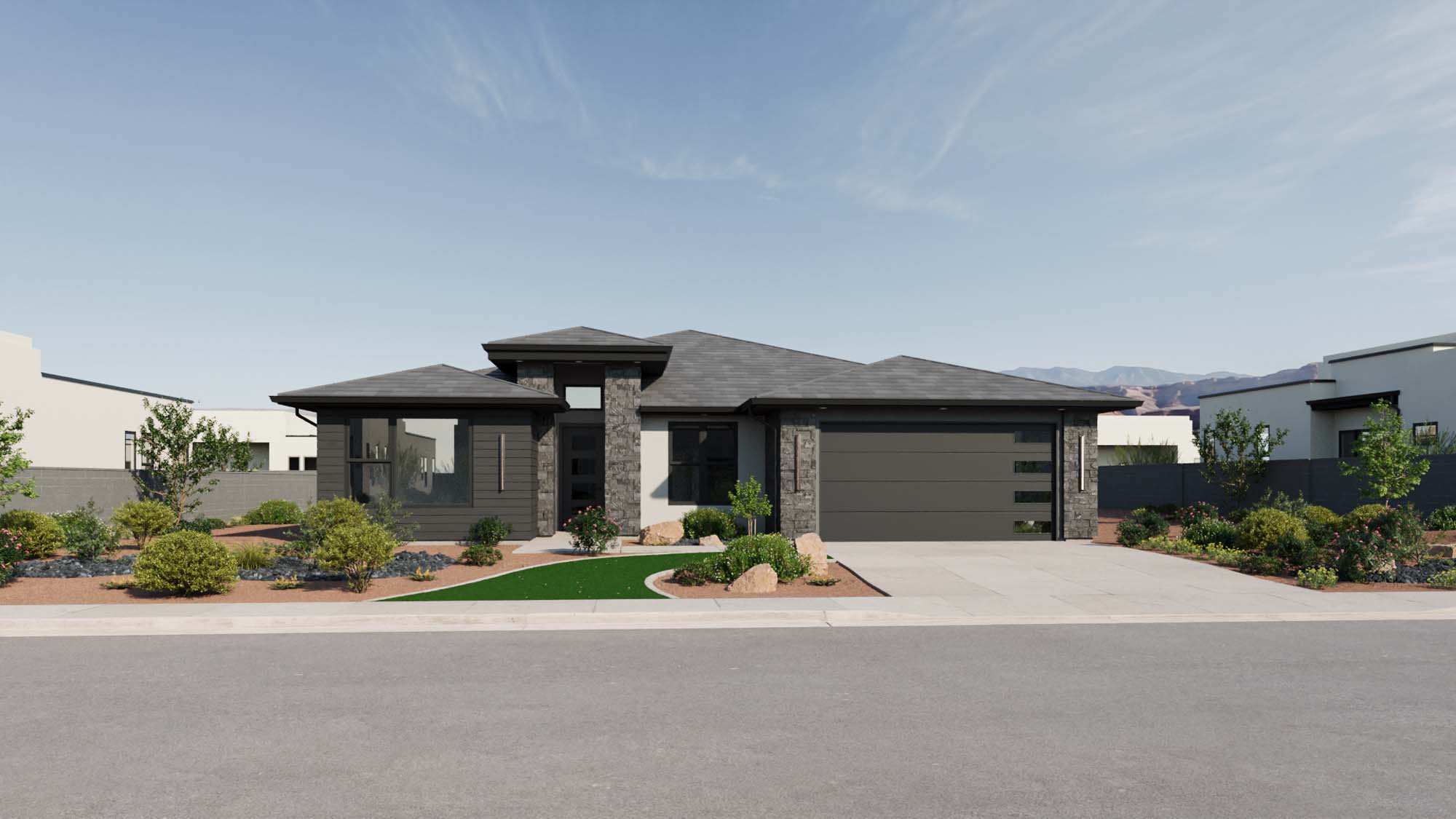 Exterior Modern B Elevation | Sierra at CIELO in Washington, UT by Cole West