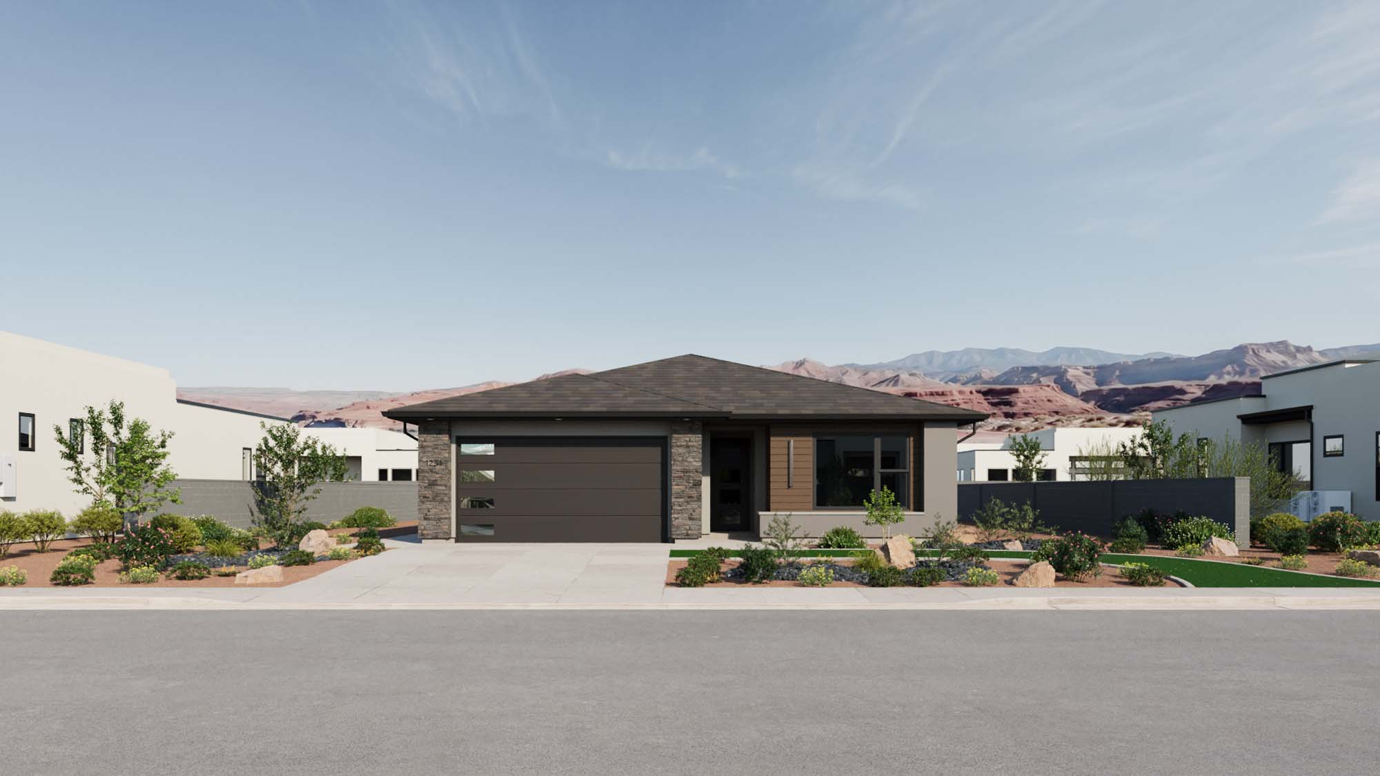 Exterior Modern C Elevation | Basin II at CIELO in Washington, UT by Cole West