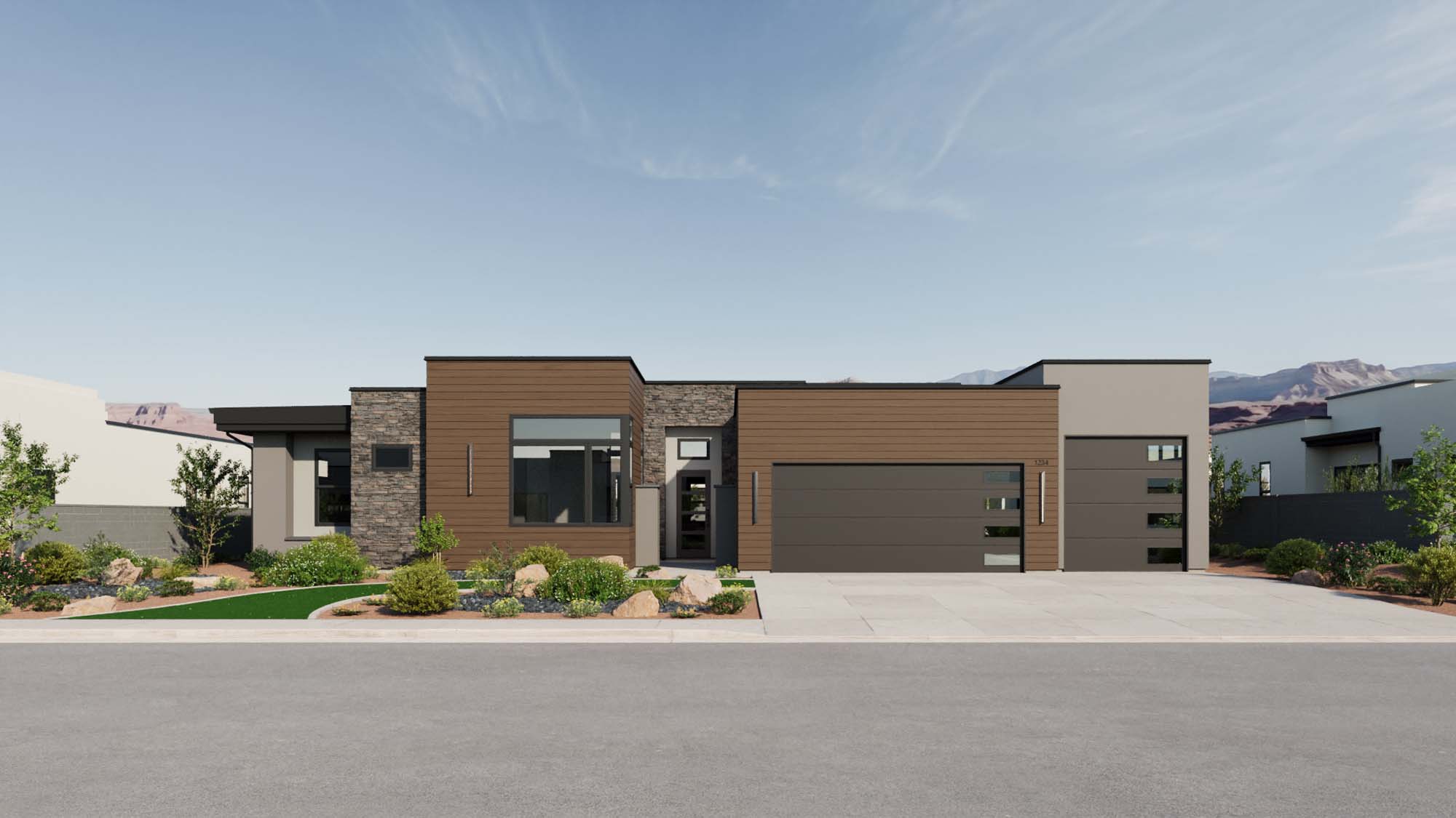 Exterior Modern C Elevation | Denali at CIELO in Washington, UT by Cole West