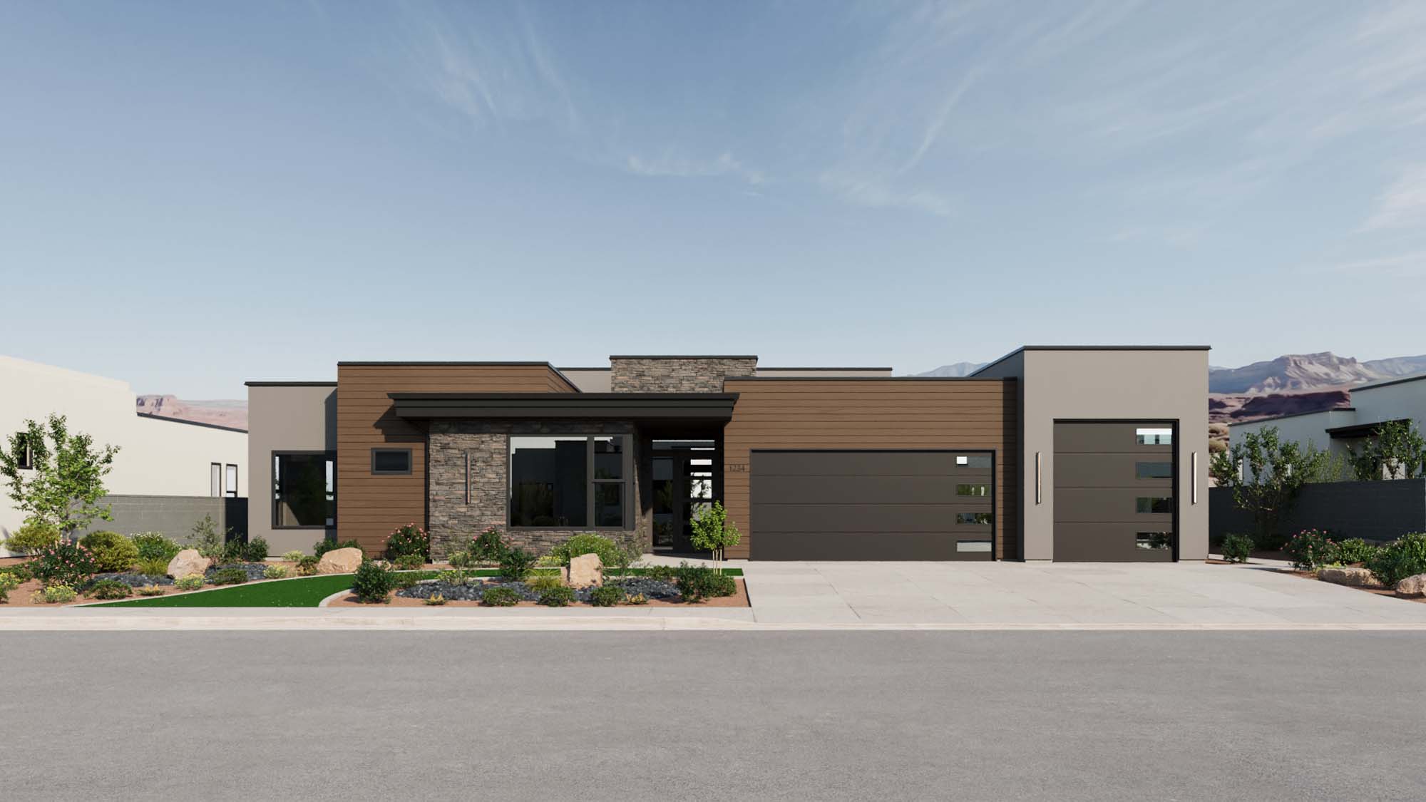 Exterior Modern C Elevation | Everest at CIELO in Washington, UT by Cole West