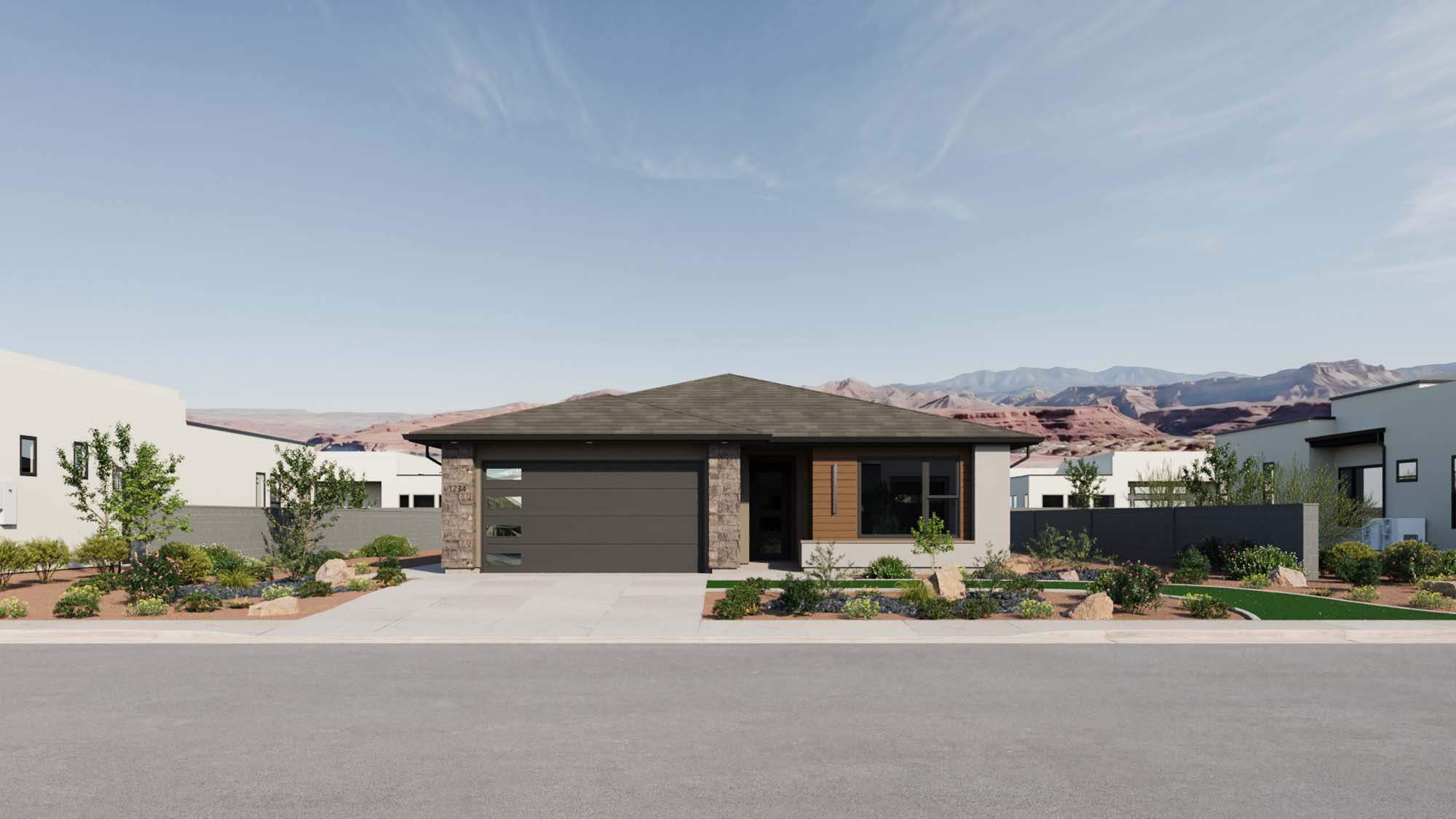 Exterior Modern D Elevation | Basin II at CIELO in Washington, UT by Cole West