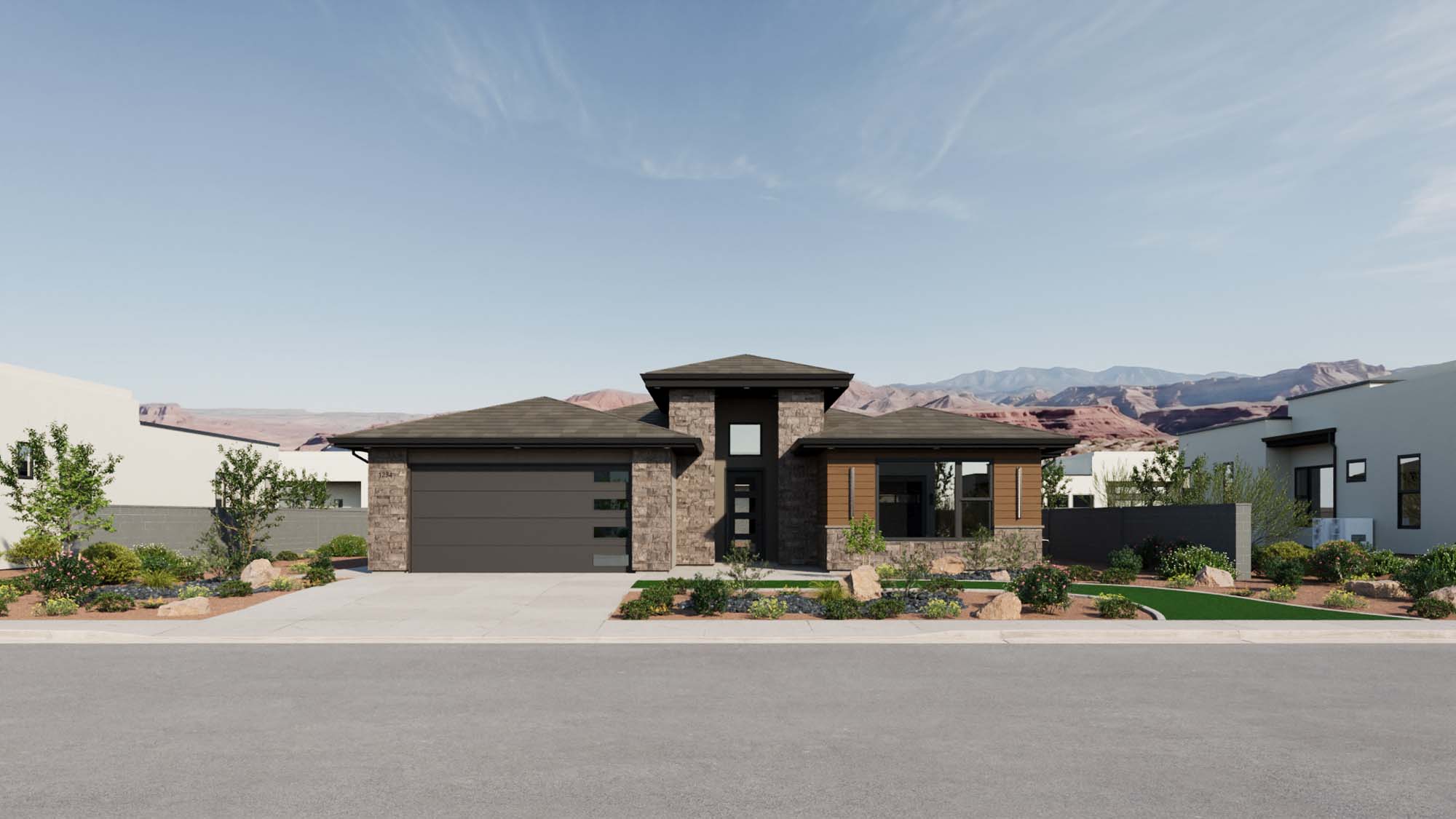 Exterior Modern D Elevation | Mesa II at CIELO in Washington, UT by Cole West