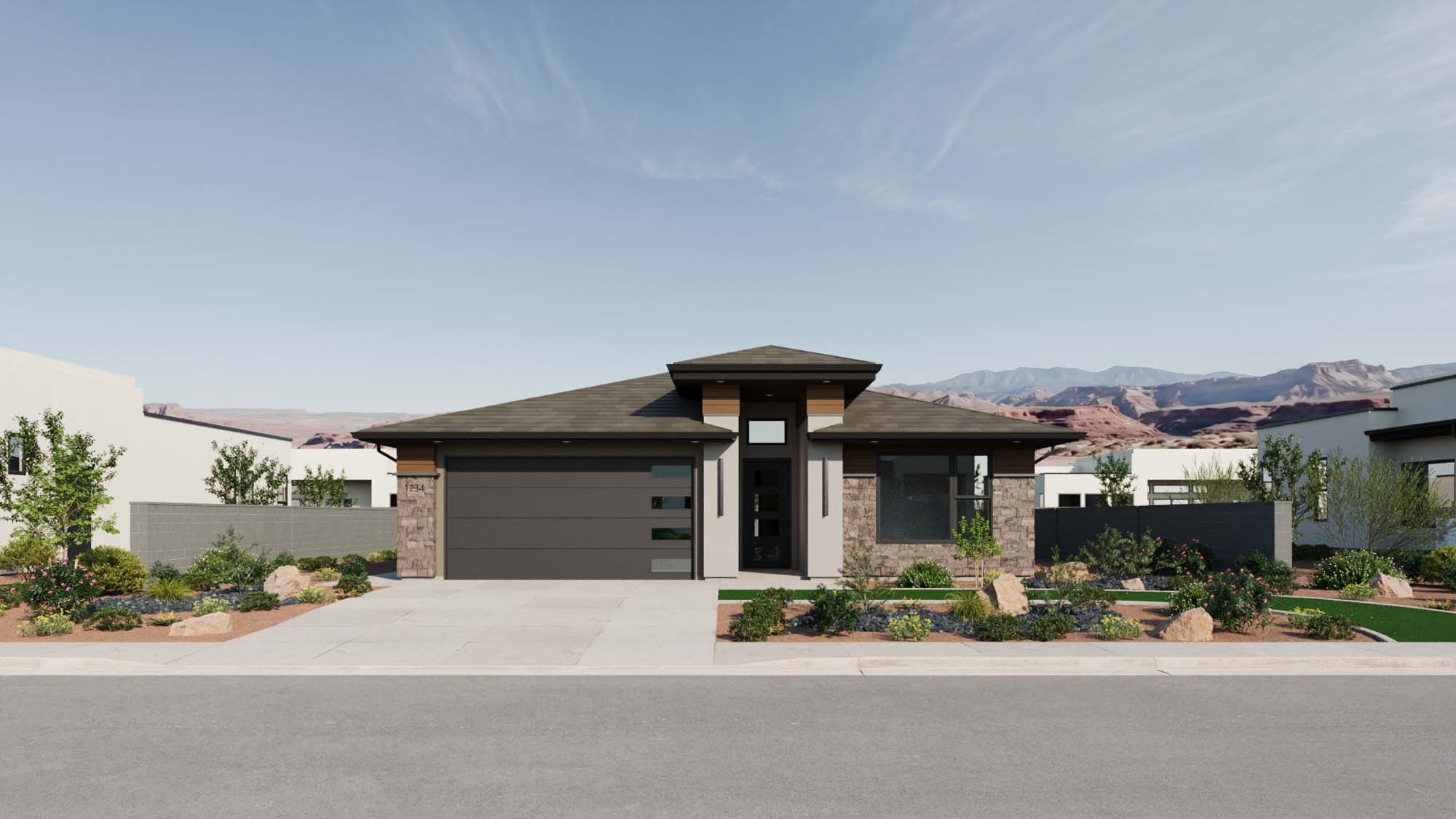 Exterior Modern D Elevation | Mojave II at CIELO in Washington, UT by Cole West