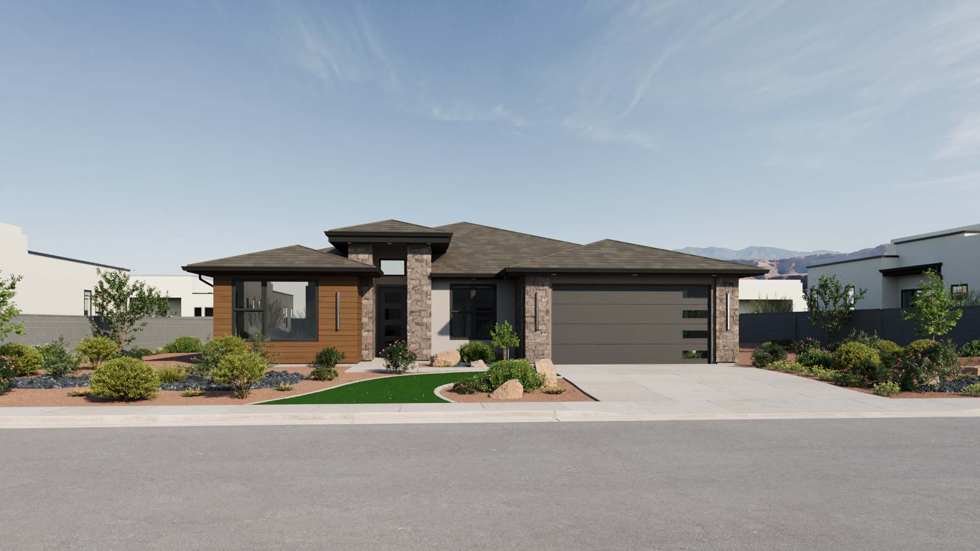 Exterior Modern D Elevation | Sierra at CIELO in Washington, UT by Cole West