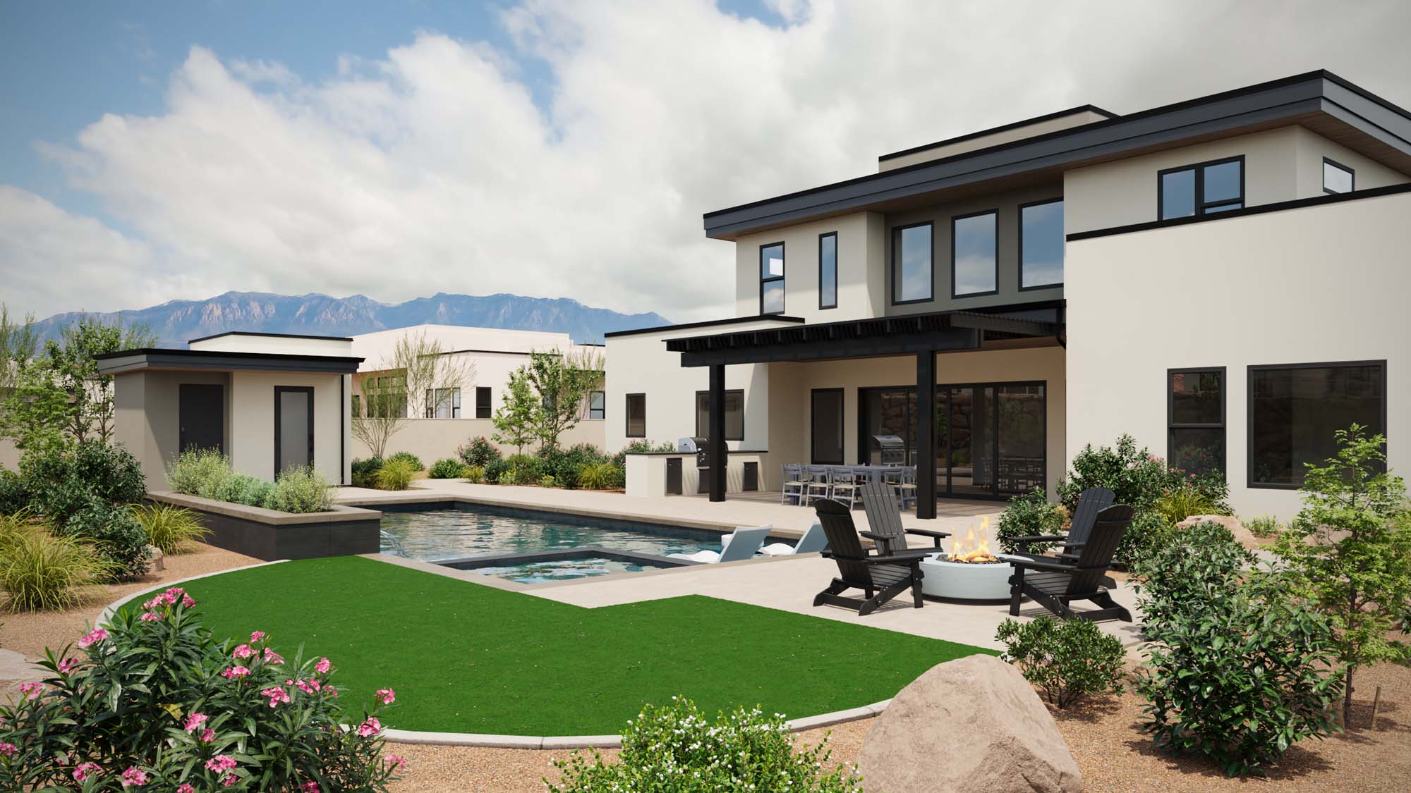 Exterior Rear Modern A Elevation | Riviera at THE CLUB in Washington, UT by Cole West
