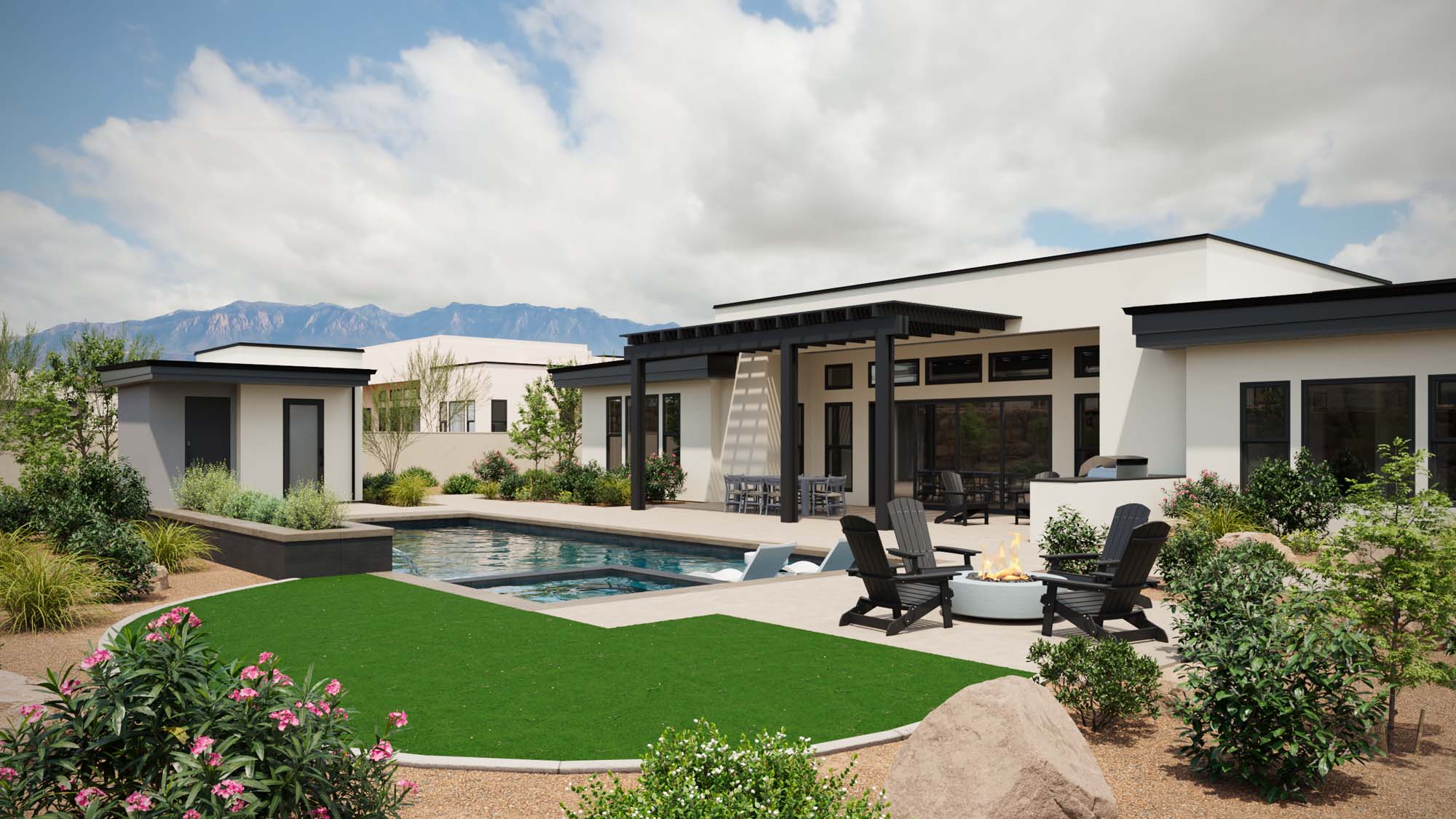 Exterior Rear Modern B Elevation | Augusta at THE CLUB in Washington, UT by Cole West