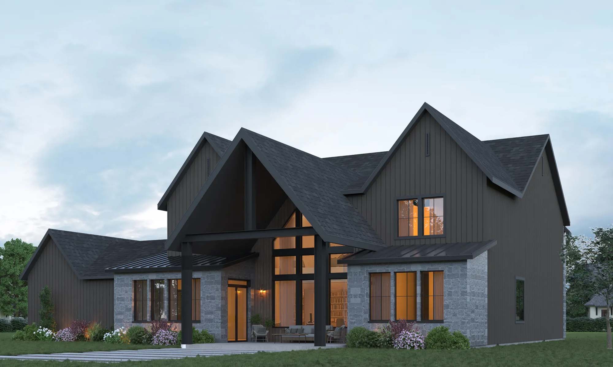 Exterior Rear | 4400 Plan at SAGE in Huntsville, UT by Cole West