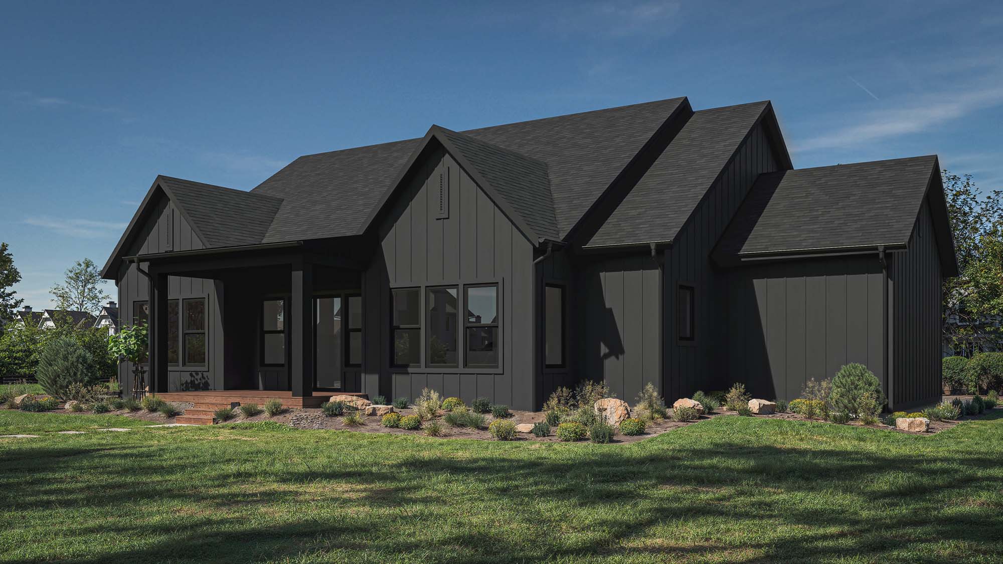 Transitional Elevation (Rear) | Script I at The Overlook at The Range in Green Mountain, UT by Cole West