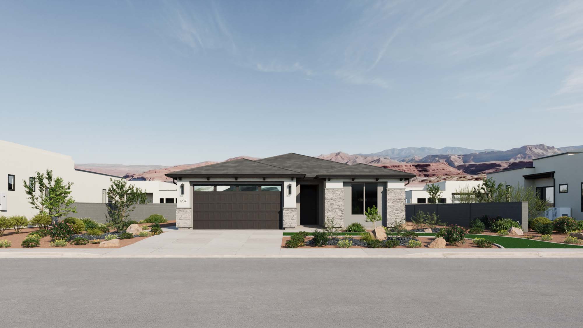 Exterior Southwest A Elevation | Basin II at CIELO in Washington, UT by Cole West
