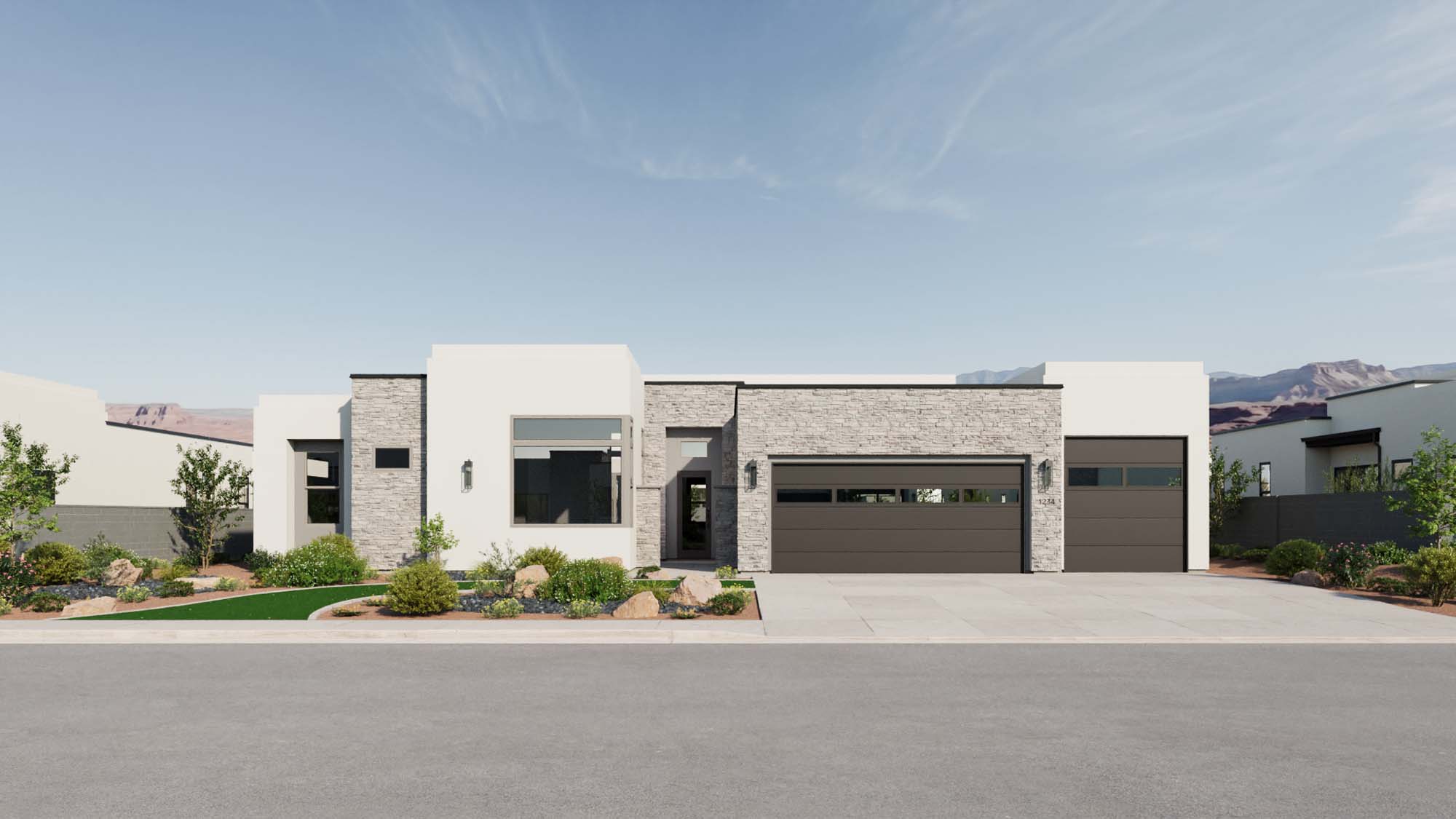 Exterior Southwest A Elevation | Denali at CIELO in Washington, UT by Cole West