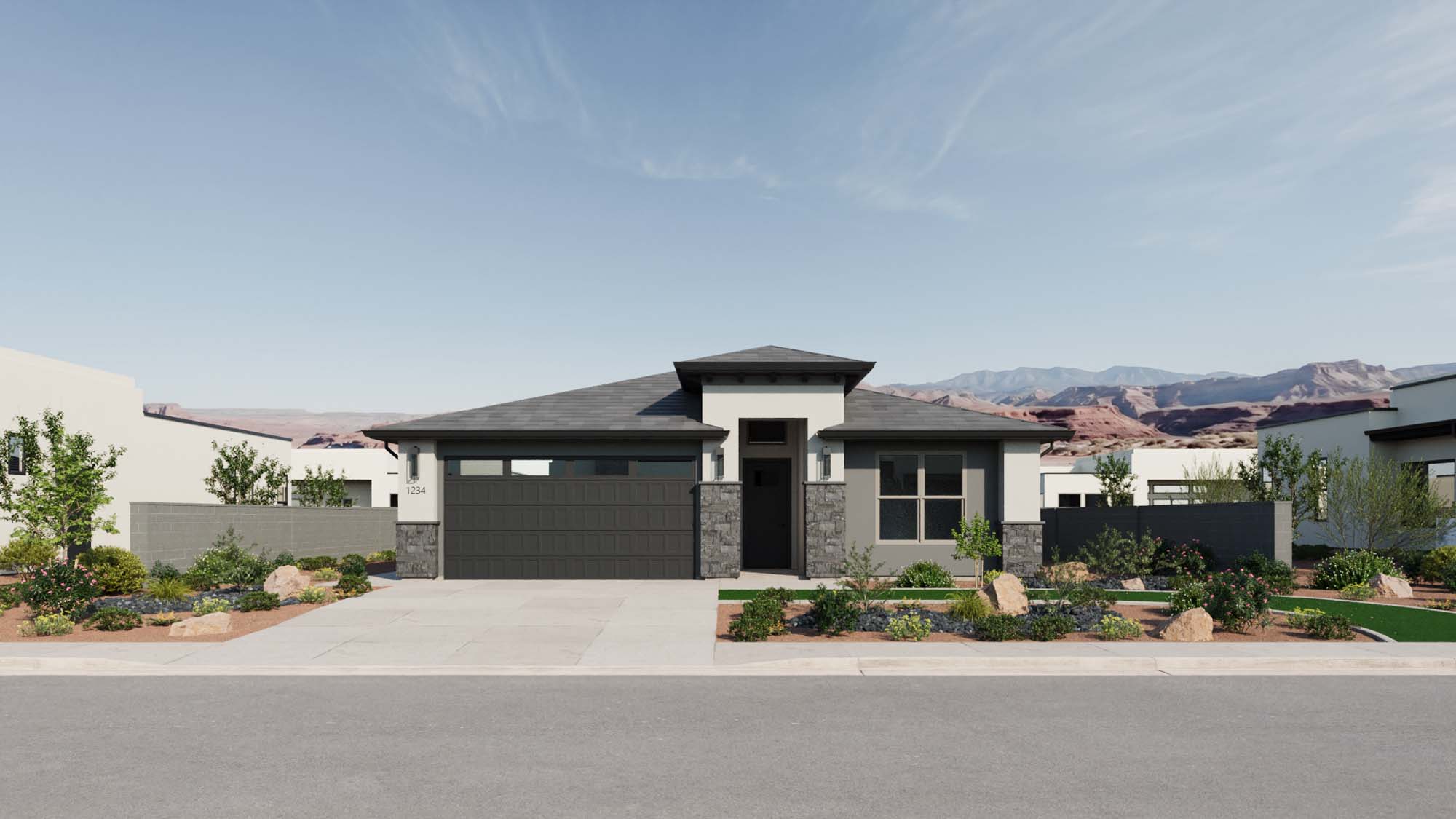 Exterior Southwest B Elevation | Mojave II at CIELO in Washington, UT by Cole West