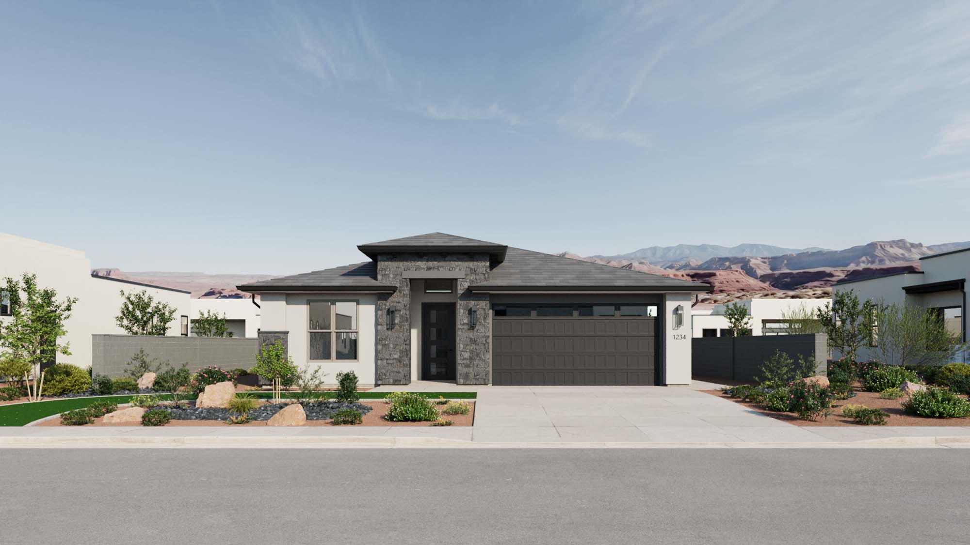 Exterior Southwest B Elevation | Sonoran II at CIELO in Washington, UT by Cole West