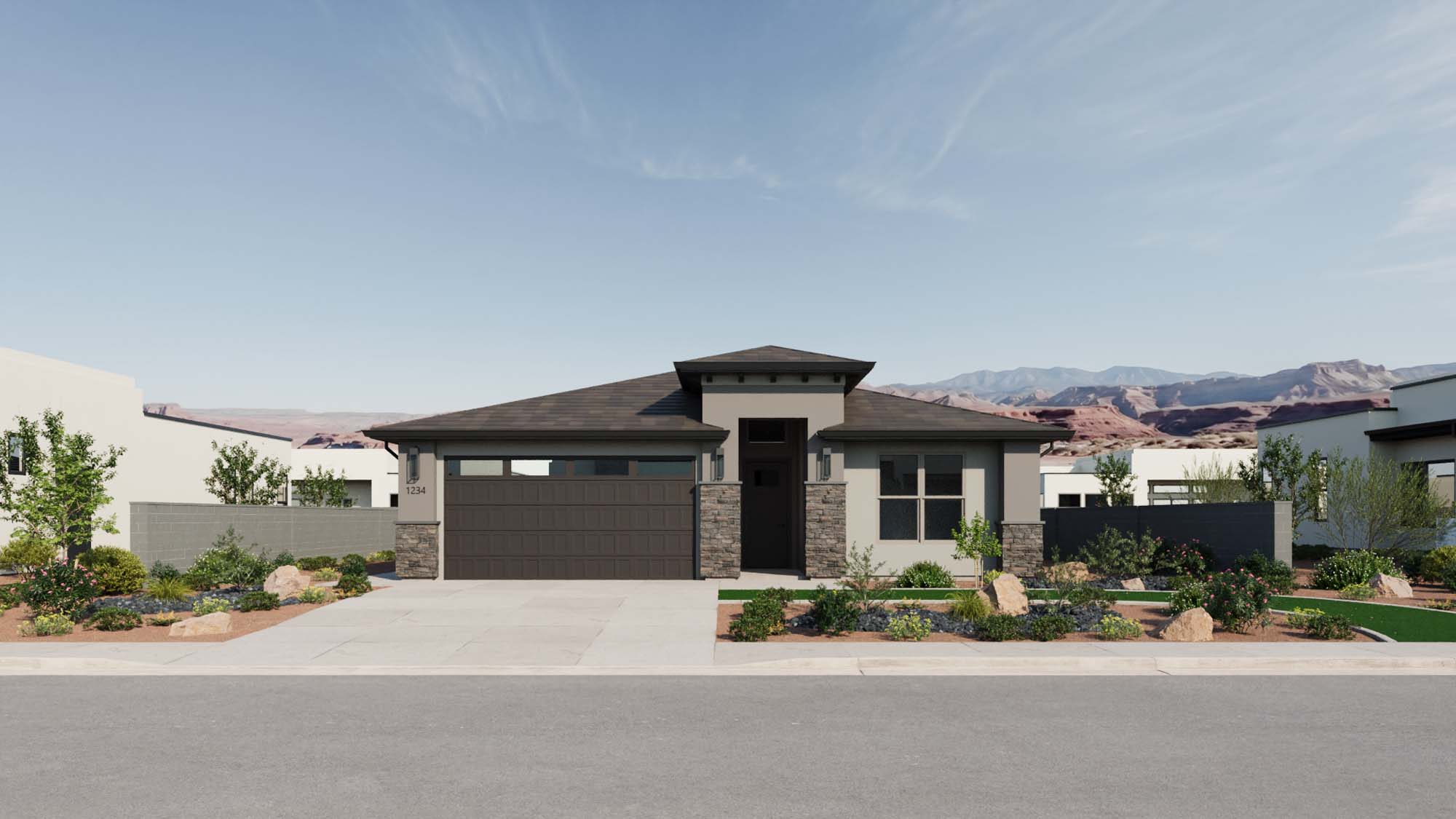 Exterior Southwest C Elevation | Mojave II at CIELO in Washington, UT by Cole West