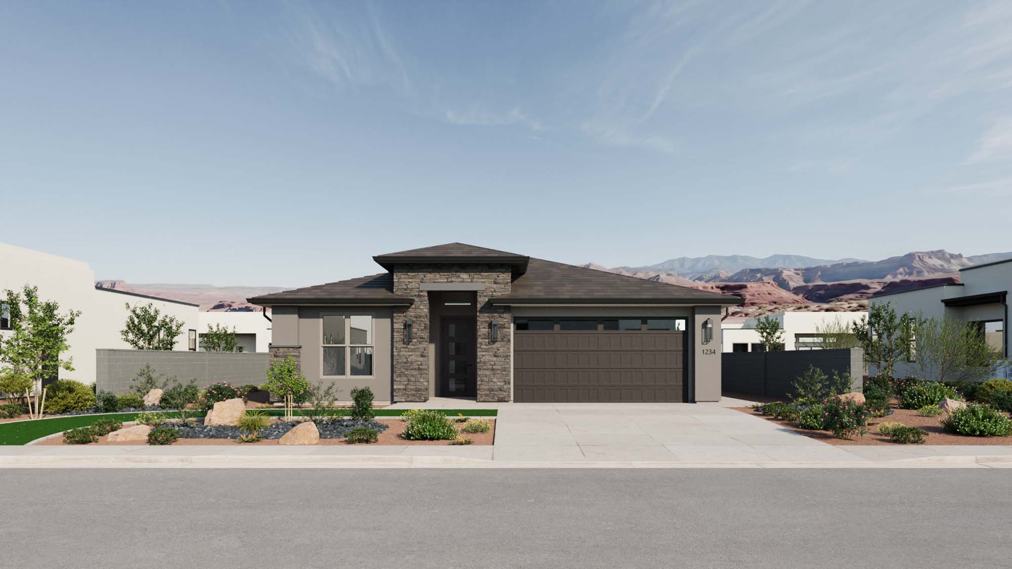 Exterior Southwest C Elevation | Sonoran II at CIELO in Washington, UT by Cole West