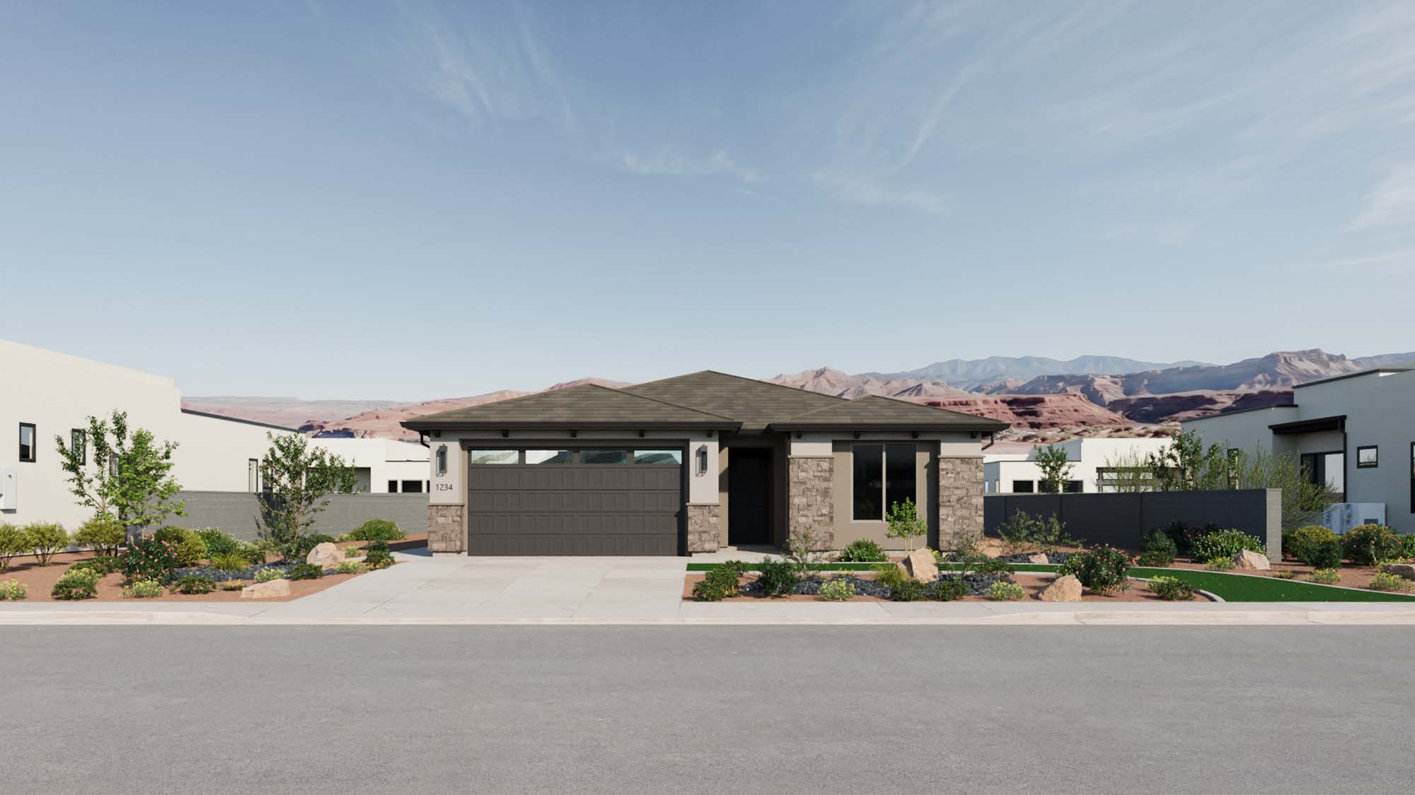 Exterior Southwest D Elevation | Basin II at CIELO in Washington, UT by Cole West
