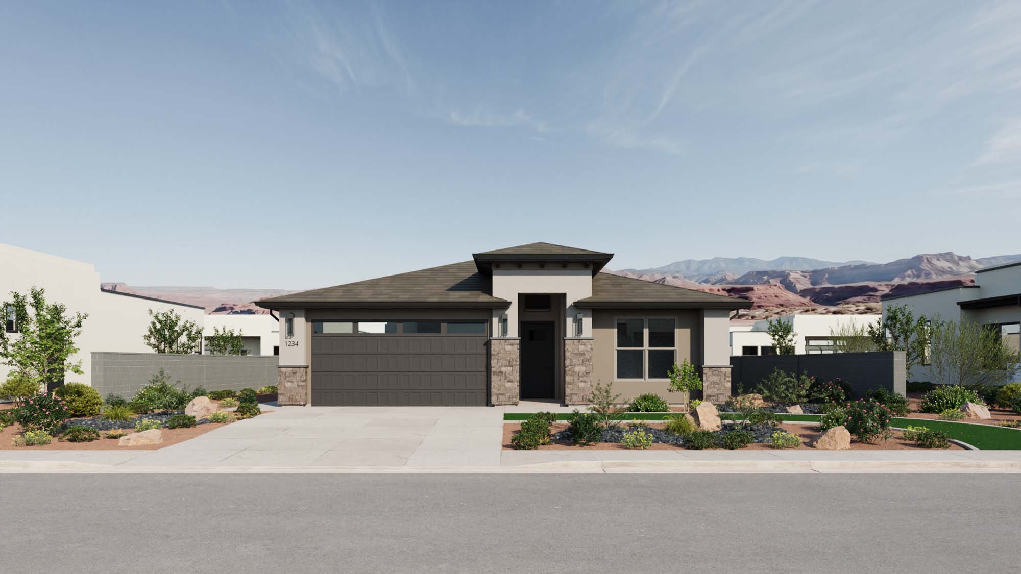 Exterior Southwest D Elevation | Mojave II at CIELO in Washington, UT by Cole West