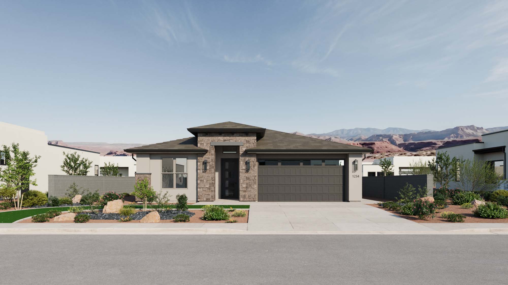 Exterior Southwest D Elevation | Sonoran II at CIELO in Washington, UT by Cole West