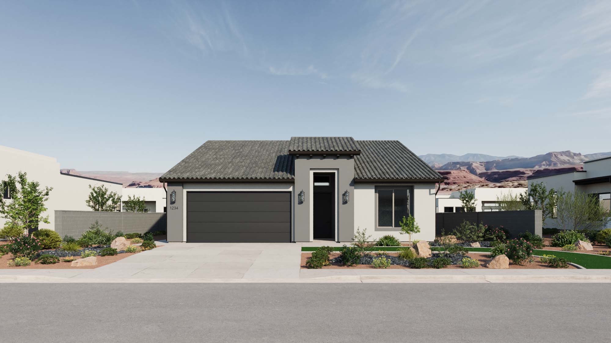 Exterior Spanish B Elevation | Mojave II at CIELO in Washington, UT by Cole West