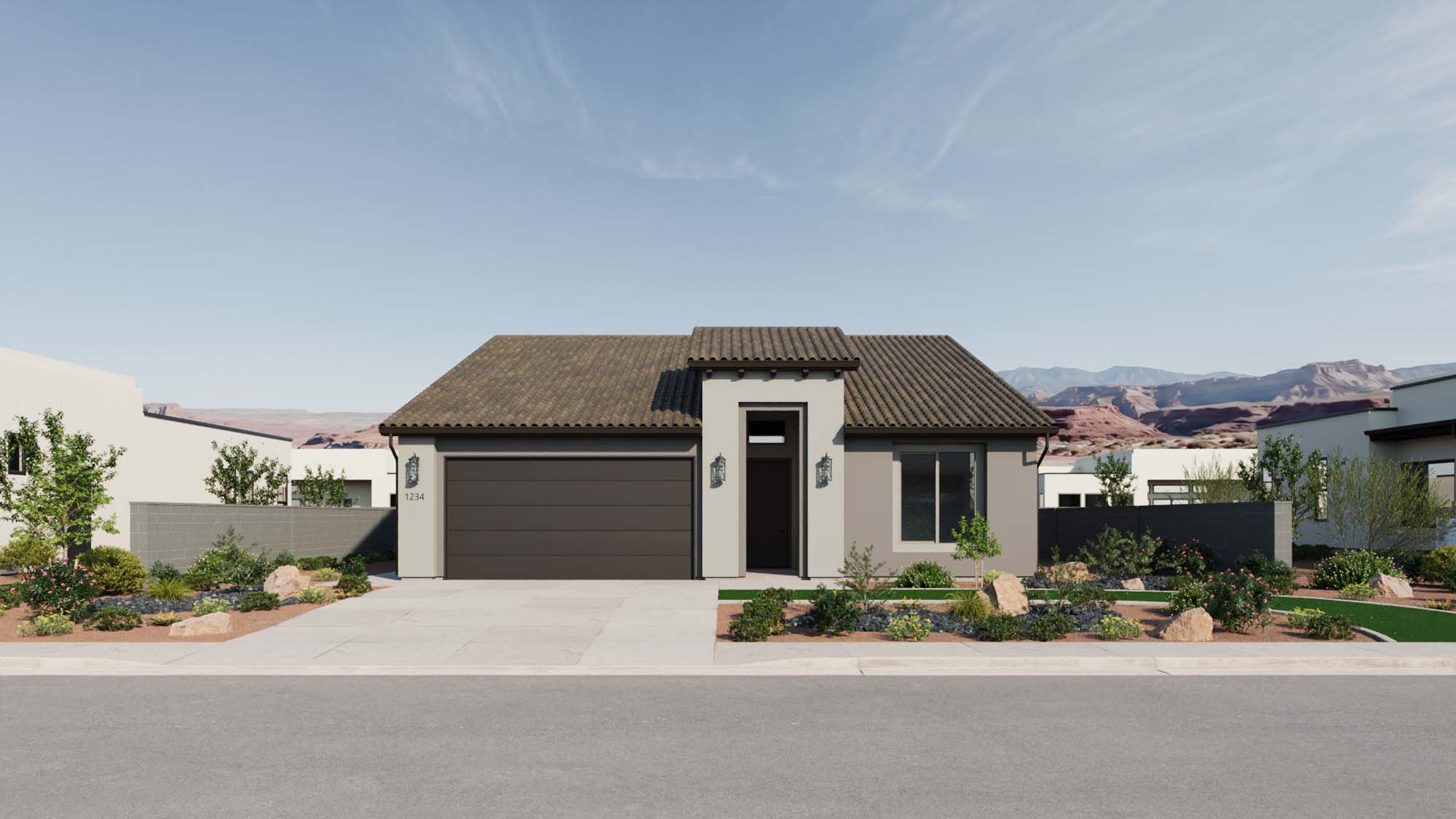 Exterior Spanish C Elevation | Mojave II at CIELO in Washington, UT by Cole West