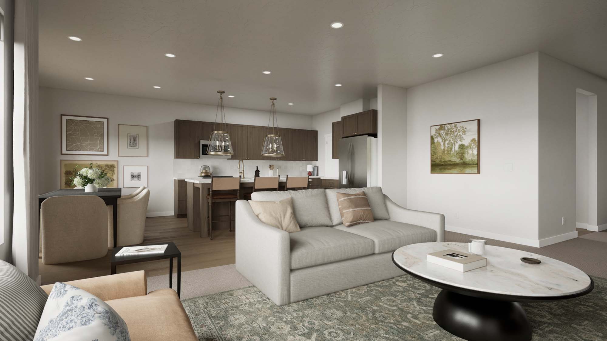 Great Room to Kitchen | Quartz II at SaltRock in Syracuse, UT by Cole West